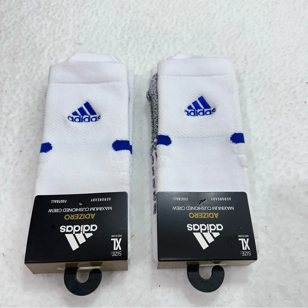 White Adidas Adizero Socks XL